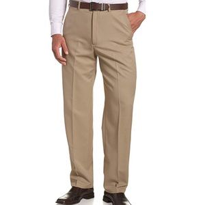 Men’s Haggar Cool 18 Khaki Pants Expandable Waist